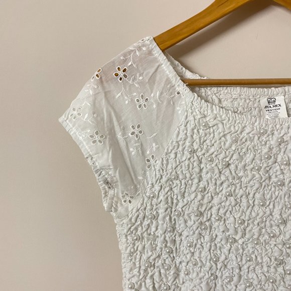 Medium- 100% Cotton White Maxi Dress - Picture 6 of 9